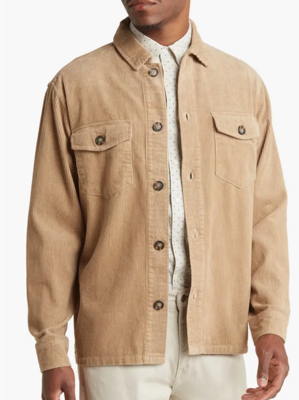 Nordstrom RDI Men’s Corduroy Shirt Jacket Shacket - Camel Tan size L‎ large